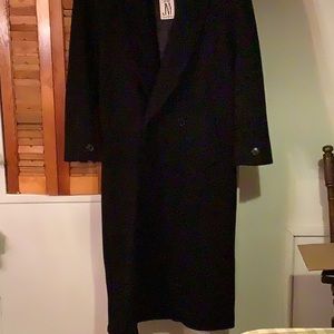 Single button wool long coat